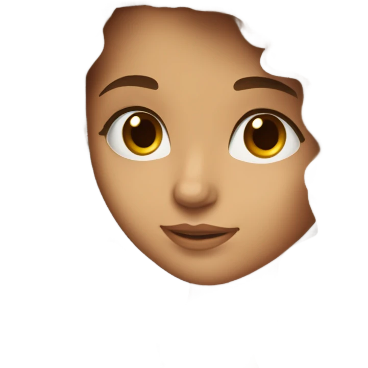 Beautiful girl,Brown hair,wavy hair，long hair,Brown eyes,White, typing on laptop  emoji