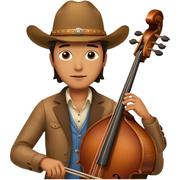 double bass player wearing cowboy hat emoji