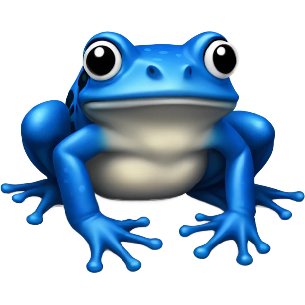 A black and blue frog emoji