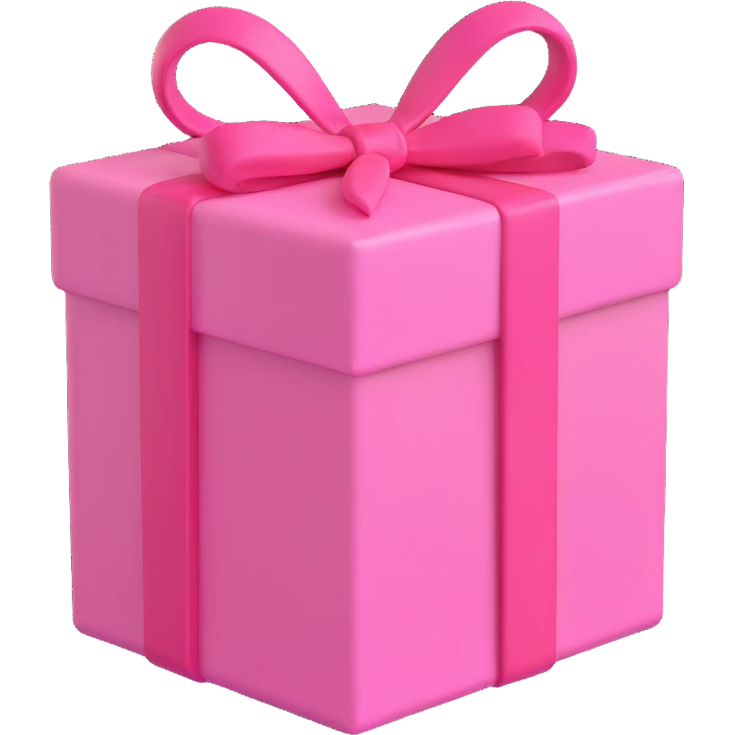 pink gift, 3d emoji style emoji