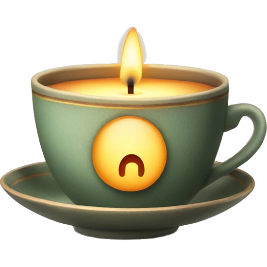 Tea cup with a candle in it emoji