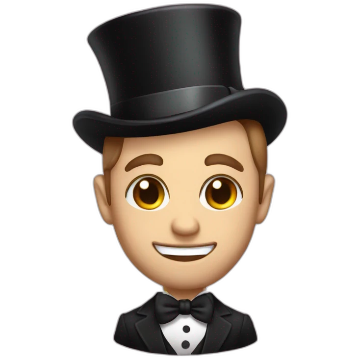 Squeezie in a top hat emoji