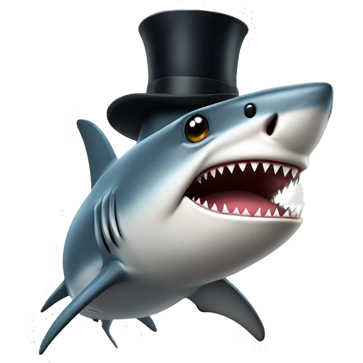 shark with a tophat emoji