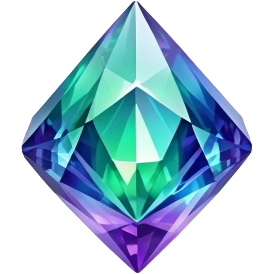Shiny epic green blue and purple crystal  emoji