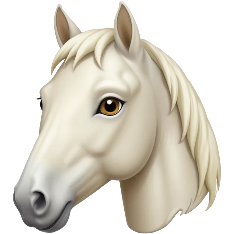 The face of a realistic white horse emoji