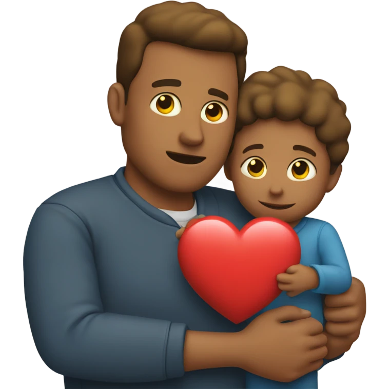 Father holds his heart in his arm emoji