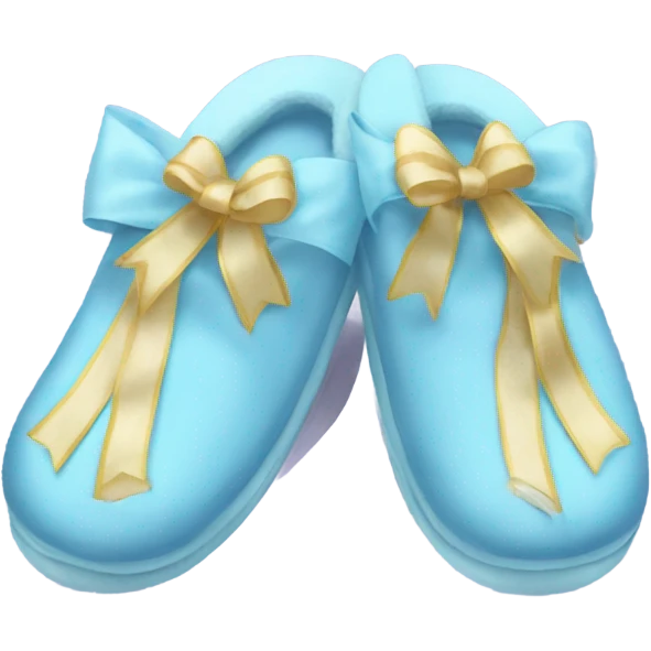 Light blue slippers with ribbons  emoji