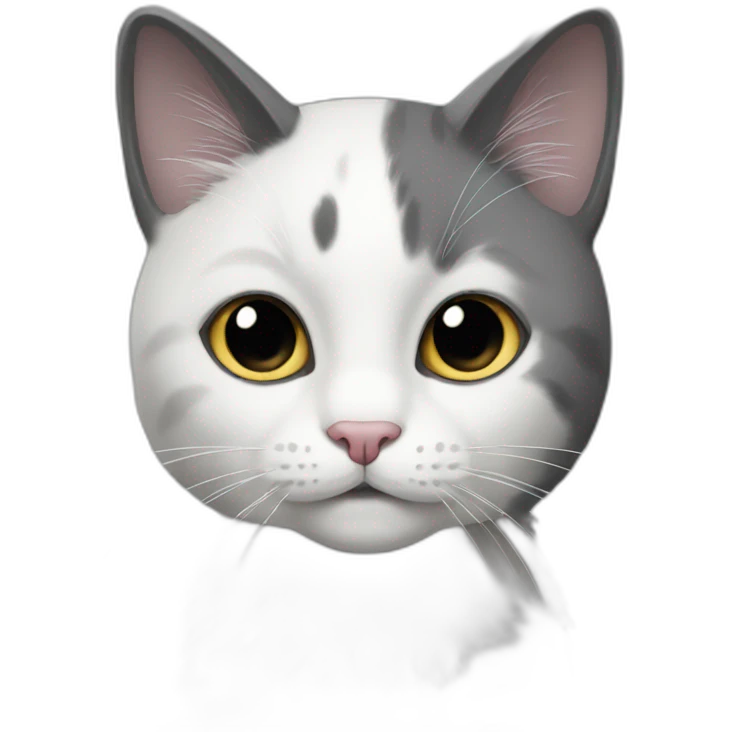 Grey-white-black-cat emoji