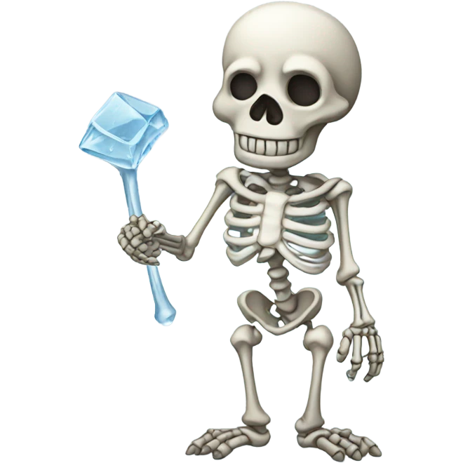 skeleton with ice  emoji