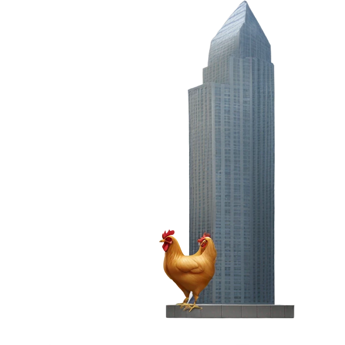 Piece of chicken and two skyscrapers  emoji