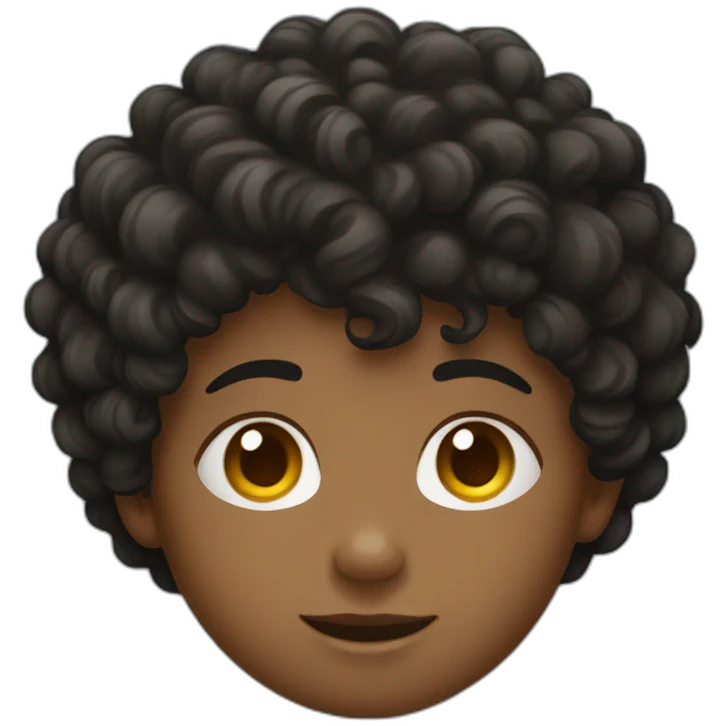 Black curly-haired kid emoji