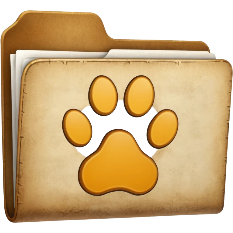 a folder of documents with a pawprint on it emoji