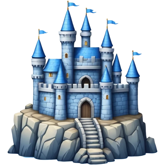 blue castle on the rock emoji