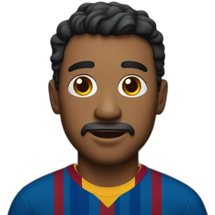 A man wearing a Barcelona shirt emoji
