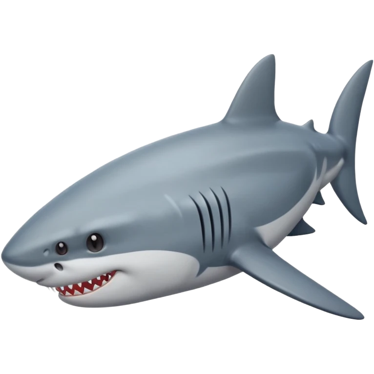 side view of shark body with a cat face emoji