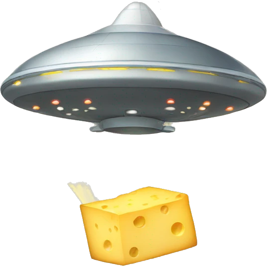 ufo abducting cheese emoji