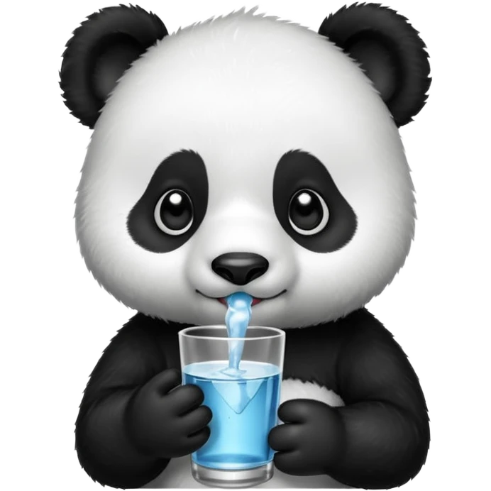 baby Panda with glass emoji