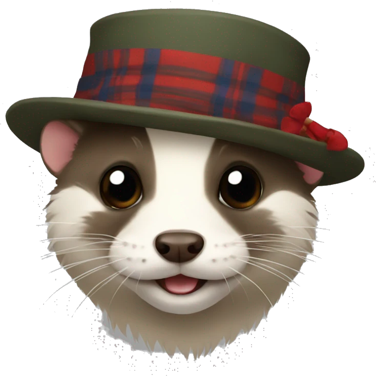 Ferret with Scottish hat emoji