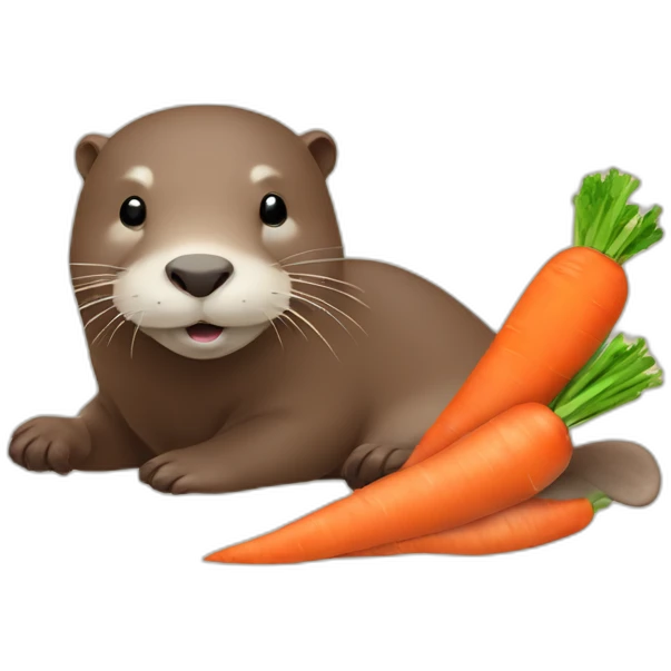 otter on capybara eating carrots emoji