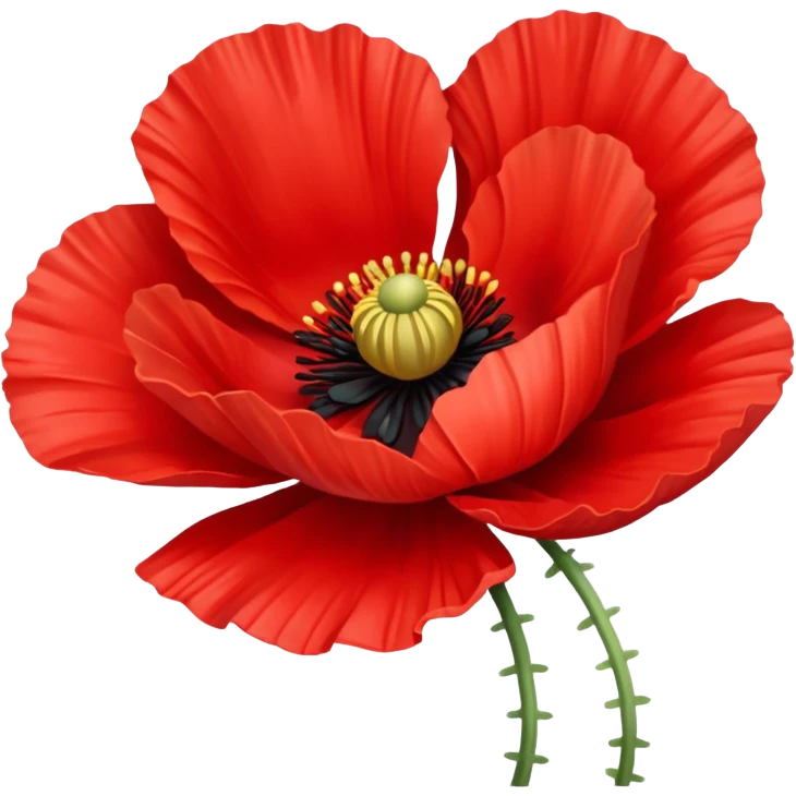 red poppy flower emoji
