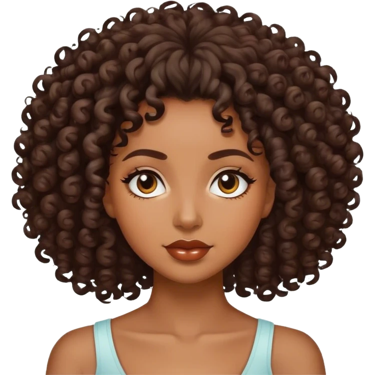 beautiful black woman curly hair emoji