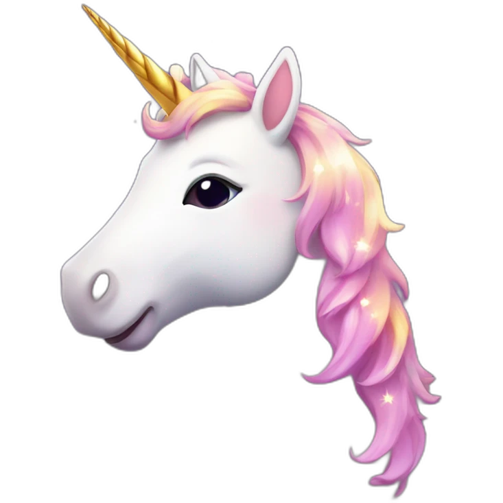 happy unicorn with sparkles emoji
