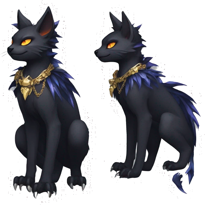 cool edgy evil pretty anthro godly legendary powerful colorful black shiny fantasy elegant nargacuga-bat-feline-Fakemon wearing a collar, techwear punk style, beautiful mane, full body emoji