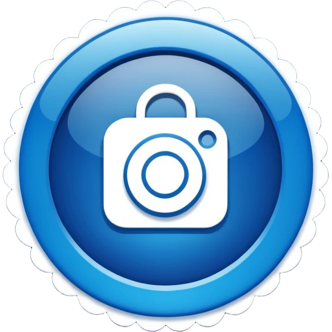 A high-resolution 2D icon of an Instagram-style verified badge. 8 jagged circle emoji