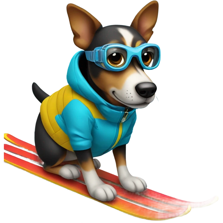 Dog skiing emoji