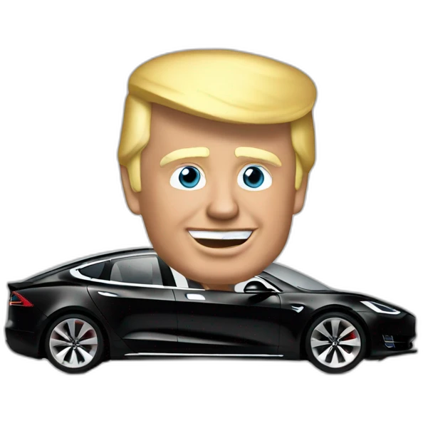 Trump drive tesla emoji