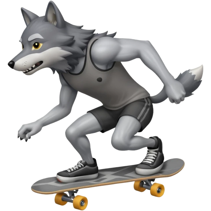 волк на скейтборде emoji
