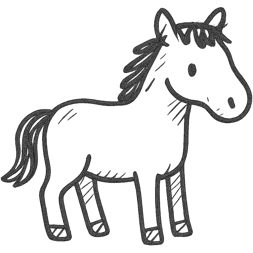 horse hand drawn icon emoji