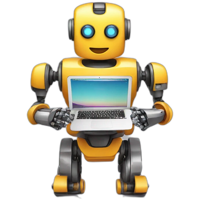 Robots making an app emoji