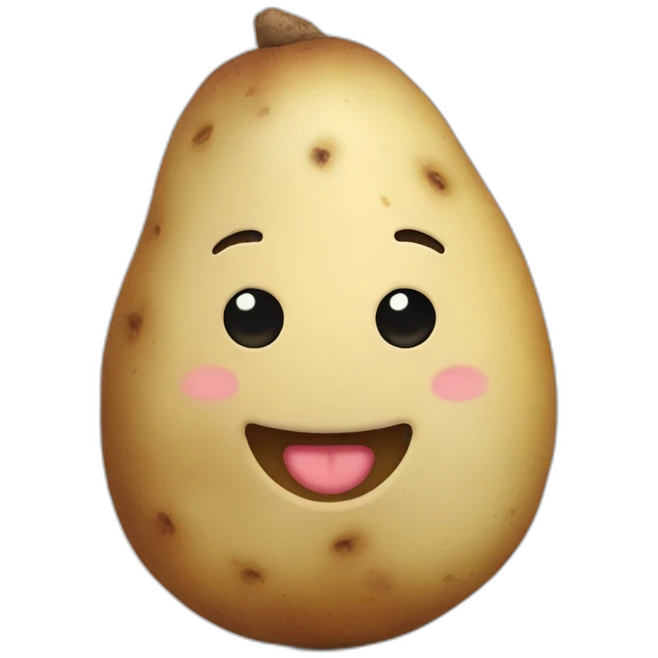 Blushing-potato emoji