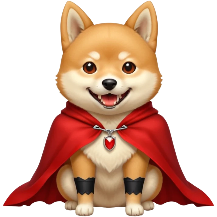 Shiba Vampire Dog in red collar cloak emoji