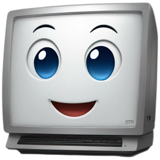 Elated computer emoji