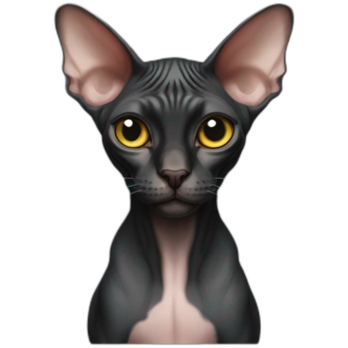 black sphynx cat emoji