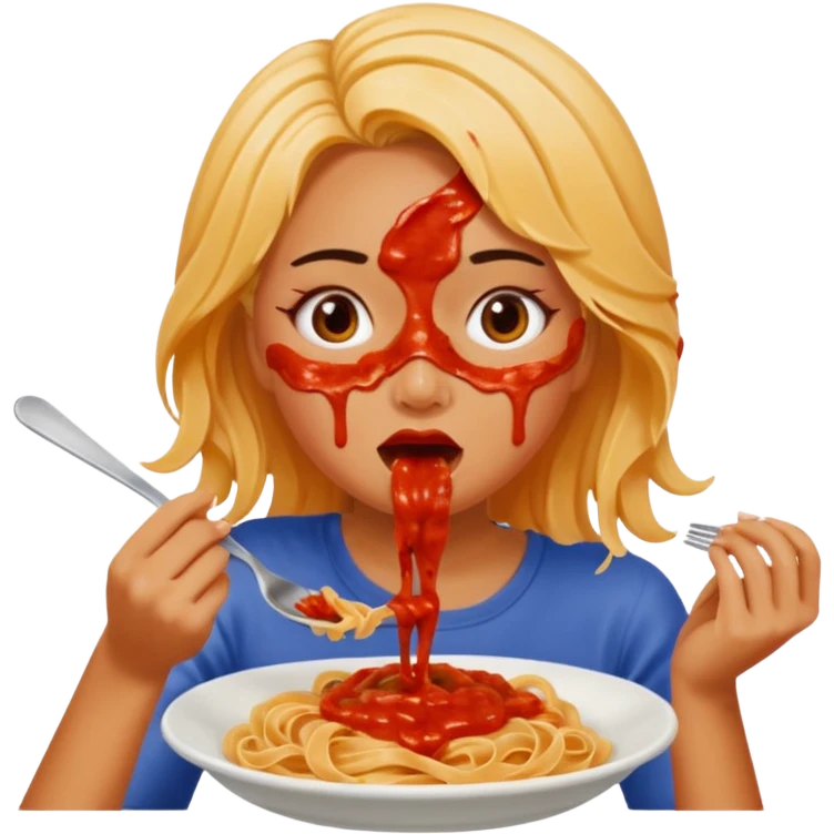 the woman who eats pasta emoji