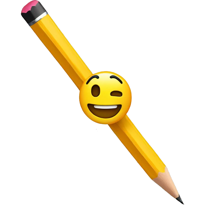 Pencil with a smiley face emoji