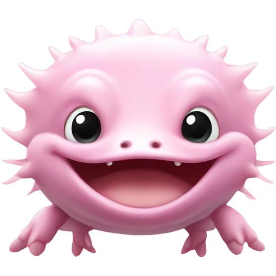 pink axolotl smiling emoji
