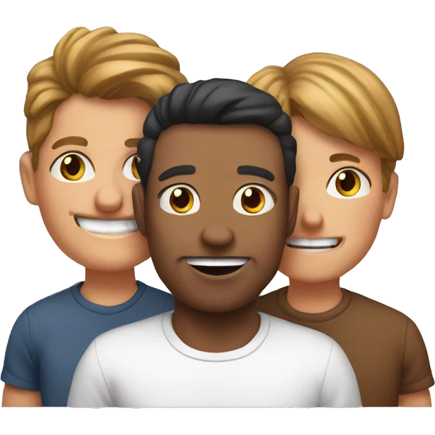 parents, 3 boys, one frenc bulldo emoji