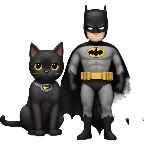 Batman with a cat as Batman emoji