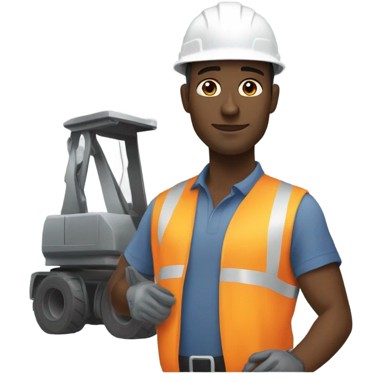 Black man Crane operator  emoji