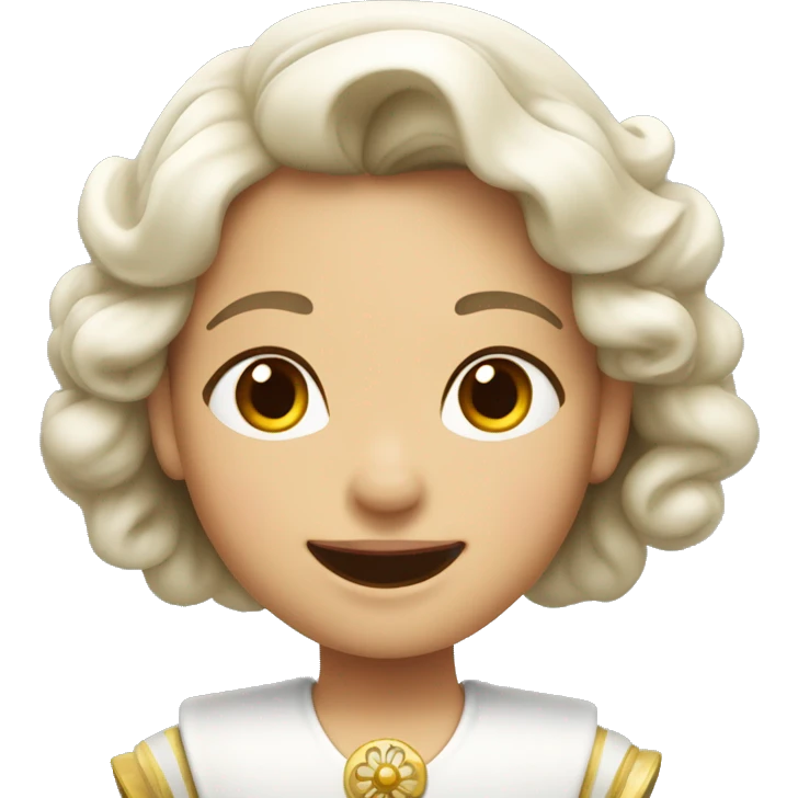 Niña de tez blanca con un corona sonriendo  emoji
