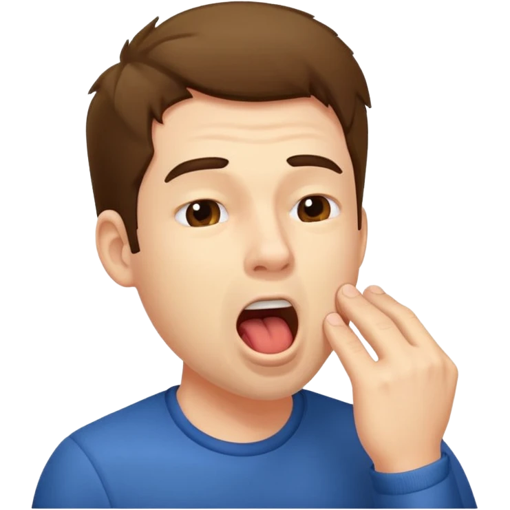 man Yawning  no hand emoji
