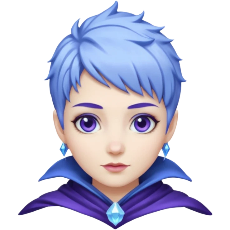 Frost wizard woman short blueviolet hair emoji