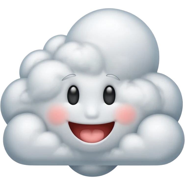 Cloud with smiley face and smoke aura emoji