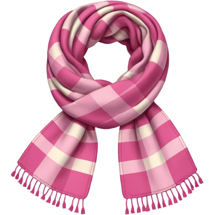 Scarf: pink plaid pattern emoji