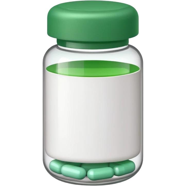 Green lid, white pill bottle emoji