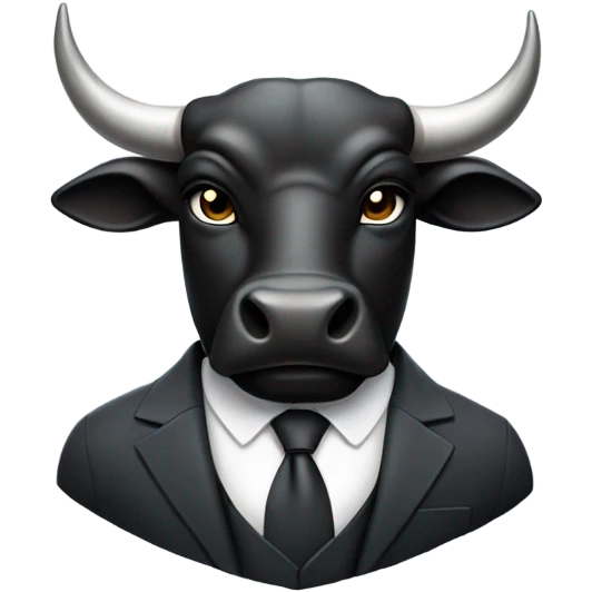 black bull with suit emoji